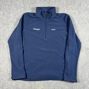 Patagonia Micro D Fleece Women XL Navy Blue Quarter Zip Pullover Gainsight Logo